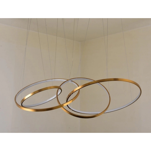 Duża lampa wisząca ring złota 70cm 158Watt L158